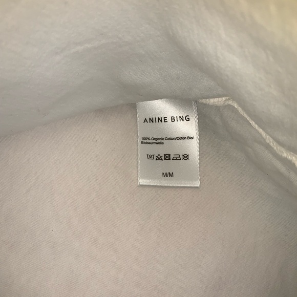 ANINE BING Tanner Structured Shoulder Tank Tee in white Size medium - Picture 6 of 12